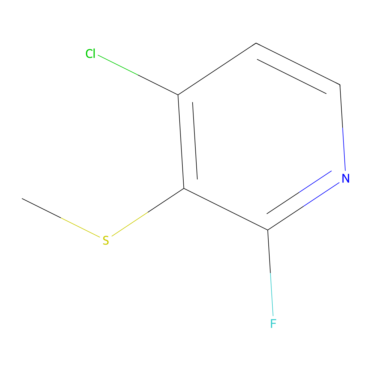 4-Chloro-2-fluoro-3-(methylthio)pyridine molecular structure, CAS 2918844-03-6