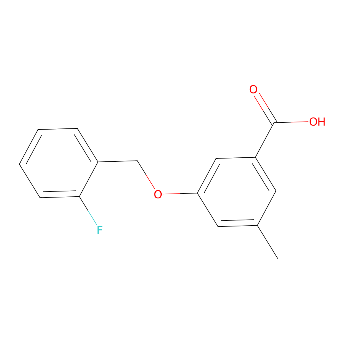 3-((2-Fluorobenzyl)oxy)-5-methylbenzoic acid molecular structure, CAS 2918844-66-1