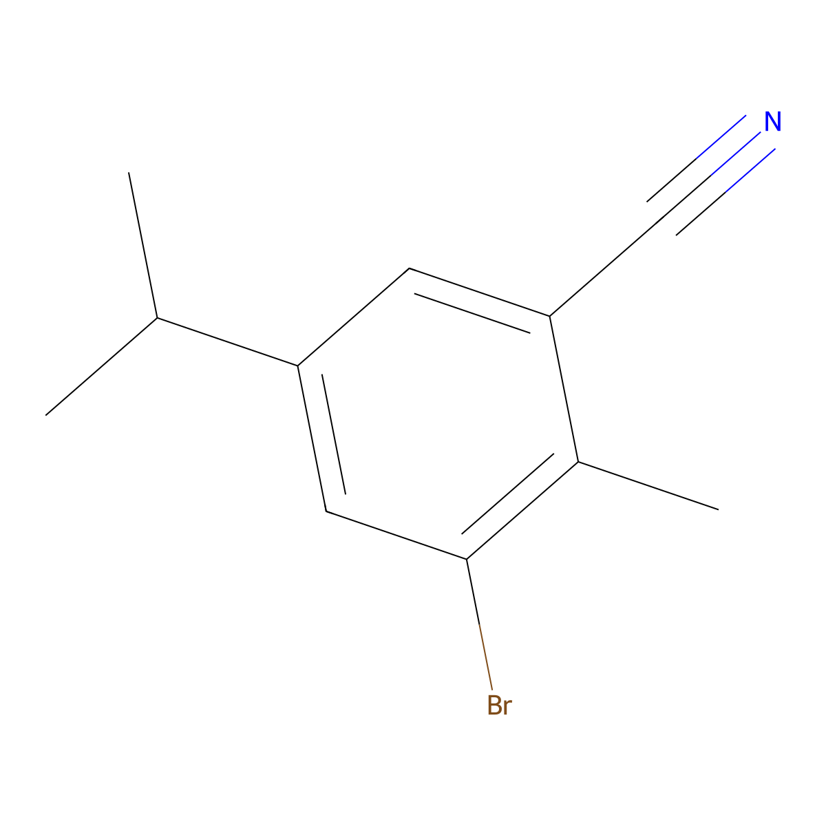 3-Bromo-5-isopropyl-2-methylbenzonitrile molecular structure, CAS 2918844-81-0