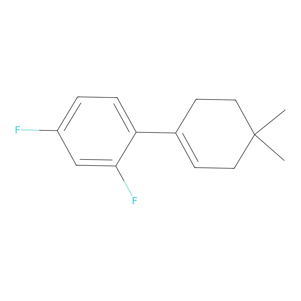2',4'-Difluoro-4,4-dimethyl-2,3,4,5-tetrahydro-1,1'-biphenyl molecular structure, CAS 2918845-72-2