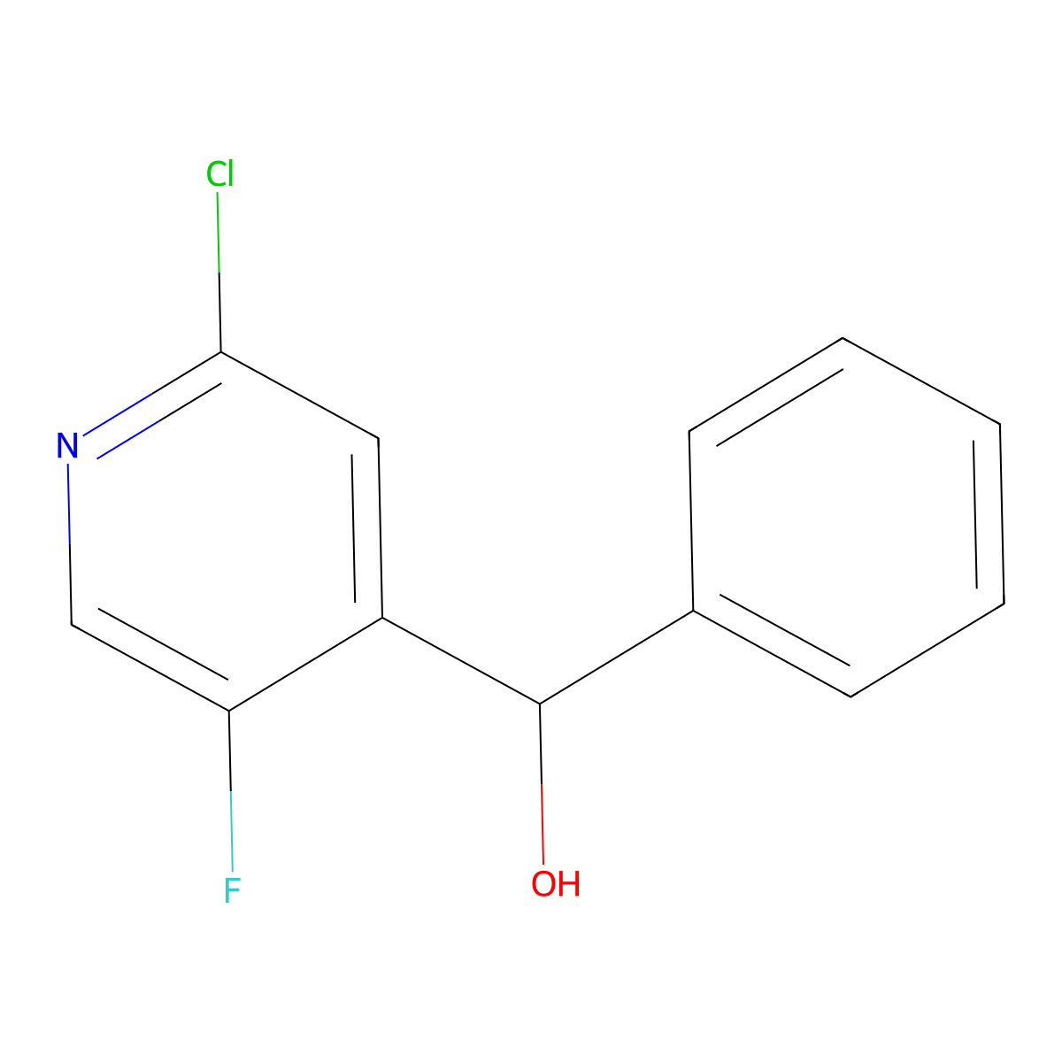 (2-Chloro-5-fluoropyridin-4-yl)(phenyl)methanol molecular structure, CAS 2918846-01-0