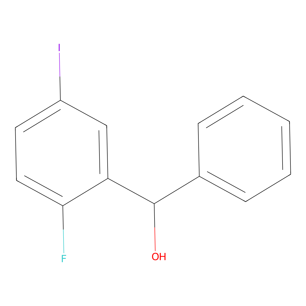 (2-Fluoro-5-iodophenyl)(phenyl)methanol molecular structure, CAS 2918846-24-7