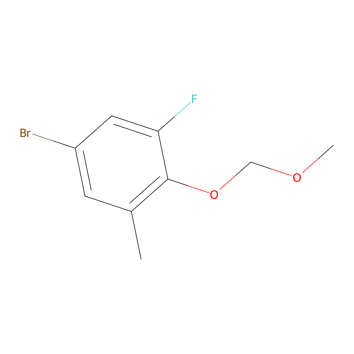 5-Bromo-1-fluoro-2-(methoxymethoxy)-3-methylbenzene molecular structure, CAS 2918846-42-9