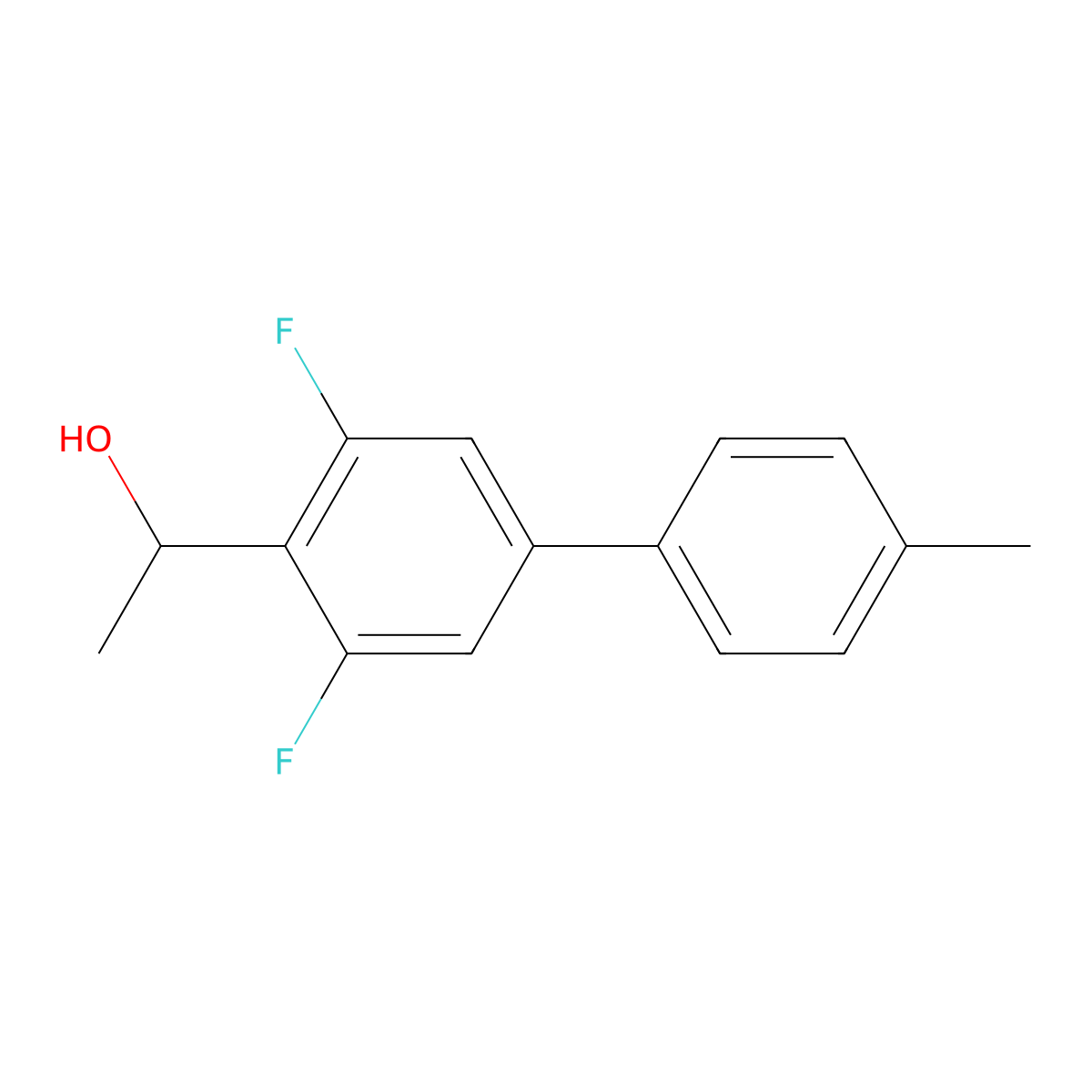 1-(3,5-Difluoro-4'-methyl-[1,1'-biphenyl]-4-yl)ethanol molecular structure, CAS 2918847-49-9