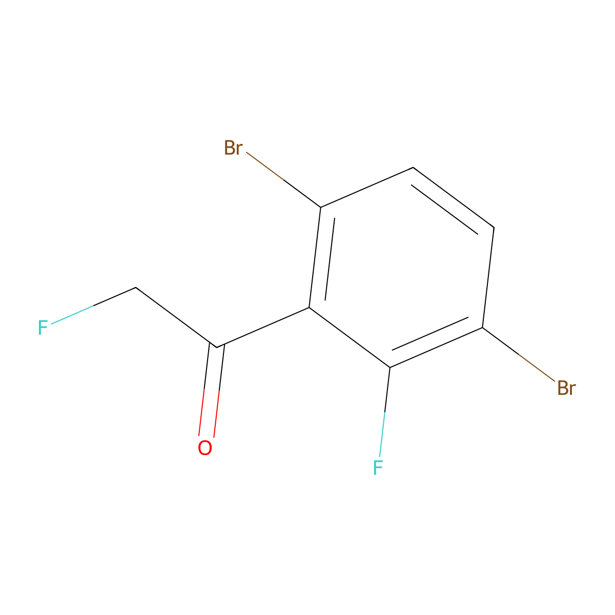 1-(3,6-Dibromo-2-fluorophenyl)-2-fluoroethanone molecular structure, CAS 2918847-59-1