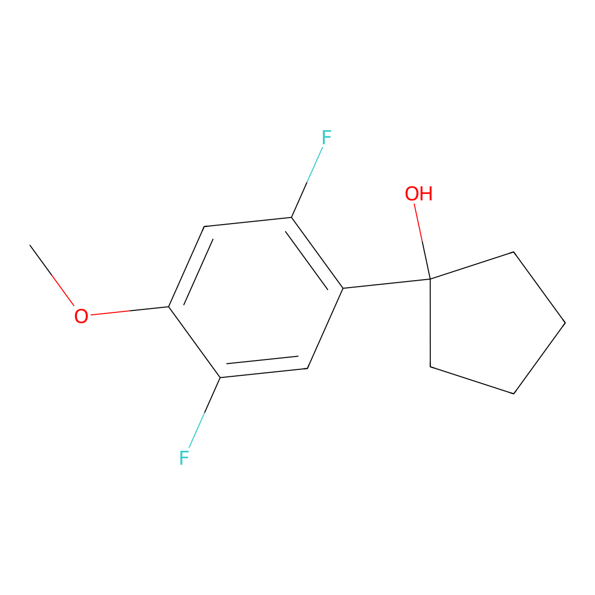 1-(2,5-Difluoro-4-methoxyphenyl)cyclopentanol molecular structure, CAS 2918848-11-8
