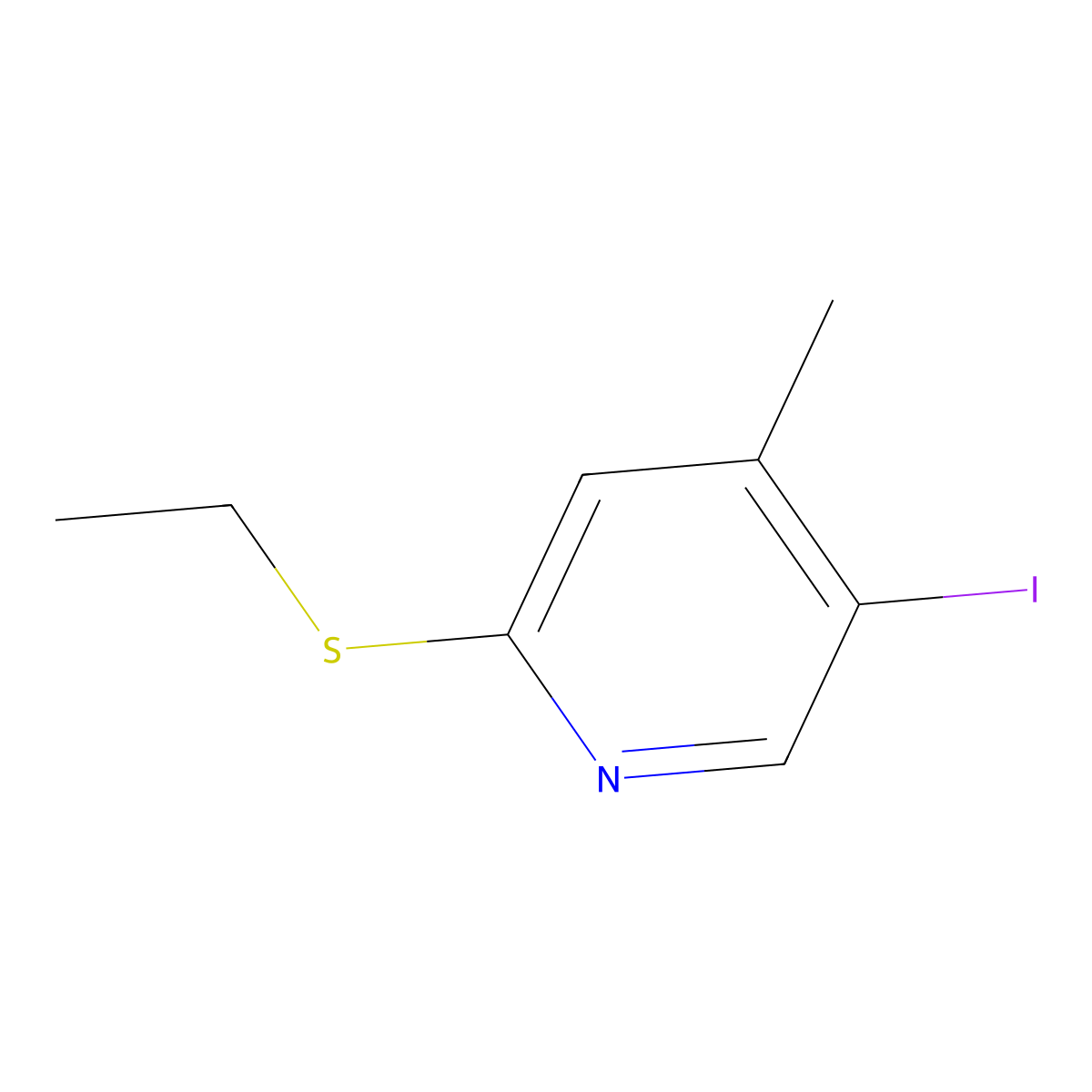 2-(Ethylthio)-5-iodo-4-methylpyridine molecular structure, CAS 2918848-41-4