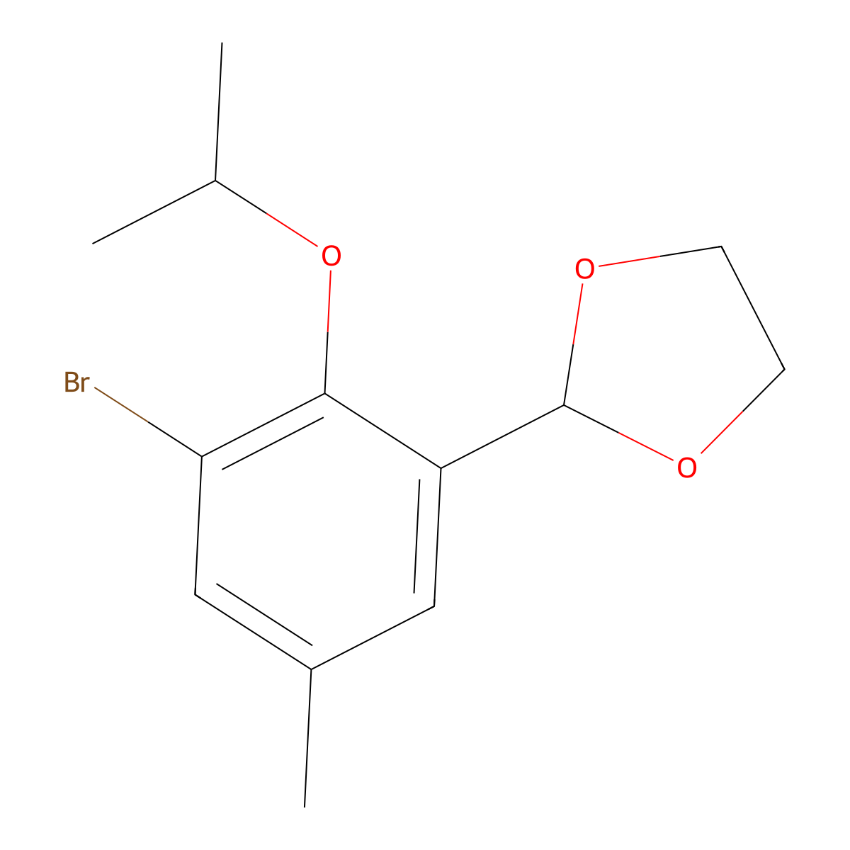 2-(3-Bromo-2-isopropoxy-5-methylphenyl)-1,3-dioxolane molecular structure, CAS 2918848-69-6