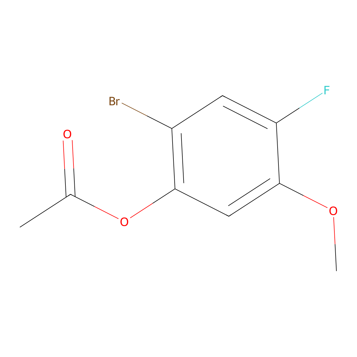 2-Bromo-4-fluoro-5-methoxyphenyl acetate molecular structure, CAS 2918848-74-3