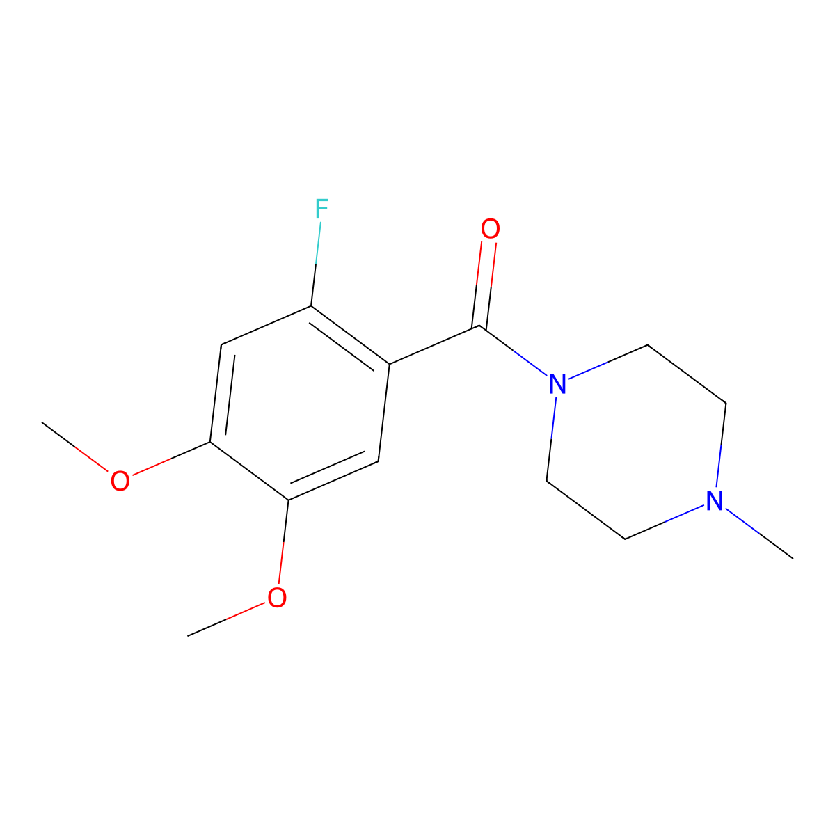 (2-Fluoro-4,5-dimethoxyphenyl)(4-methylpiperazin-1-yl)methanone molecular structure, CAS 2918848-93-6