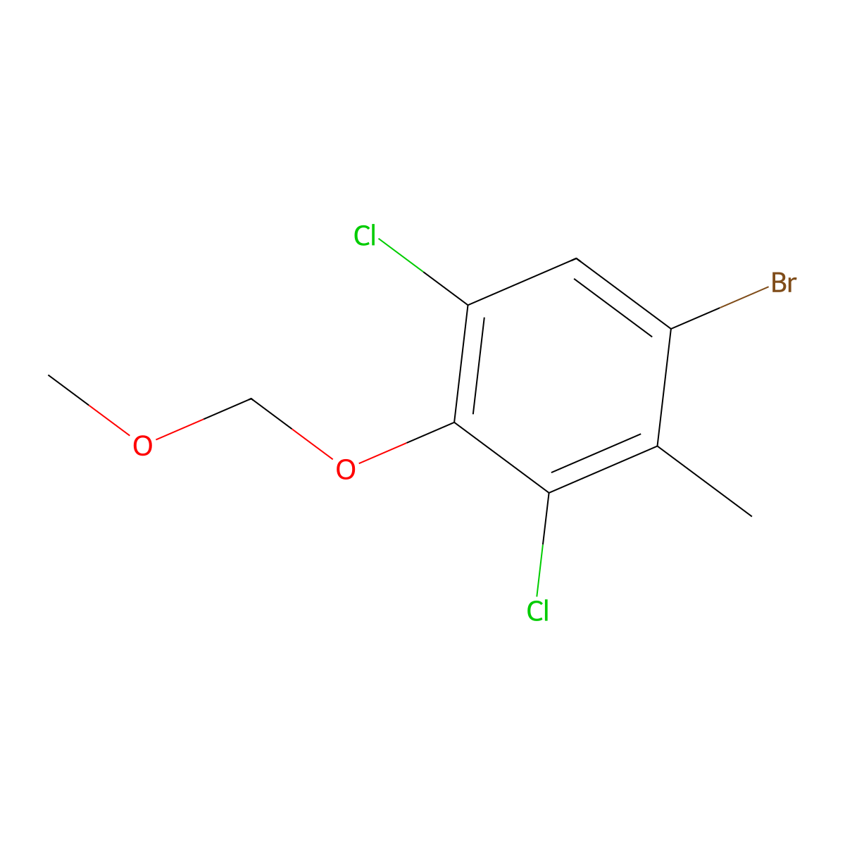 1-Bromo-3,5-dichloro-4-(methoxymethoxy)-2-methylbenZene molecular structure, CAS 2918848-98-1