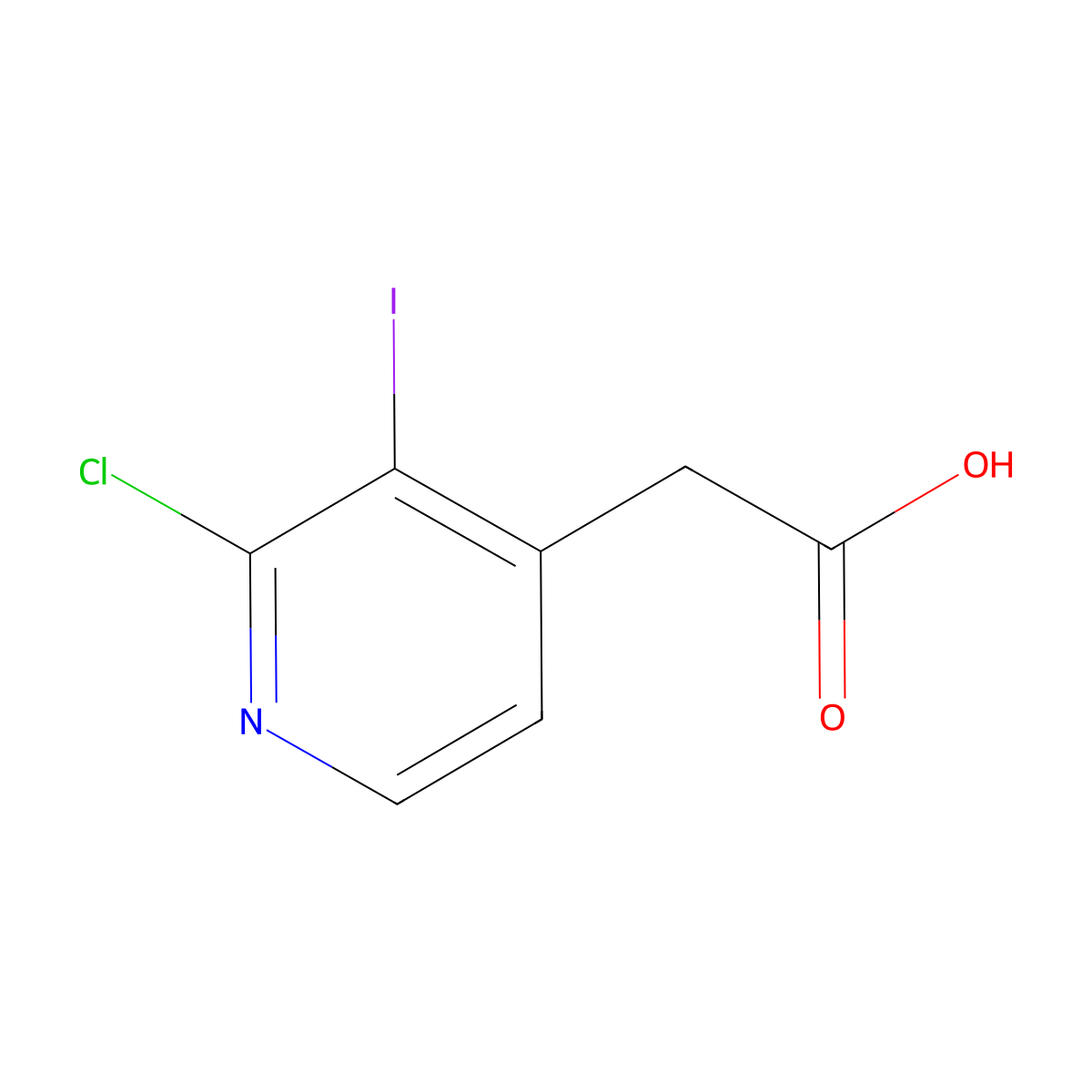 2-(2-Chloro-3-iodopyridin-4-yl)acetic acid molecular structure, CAS 2918849-10-0