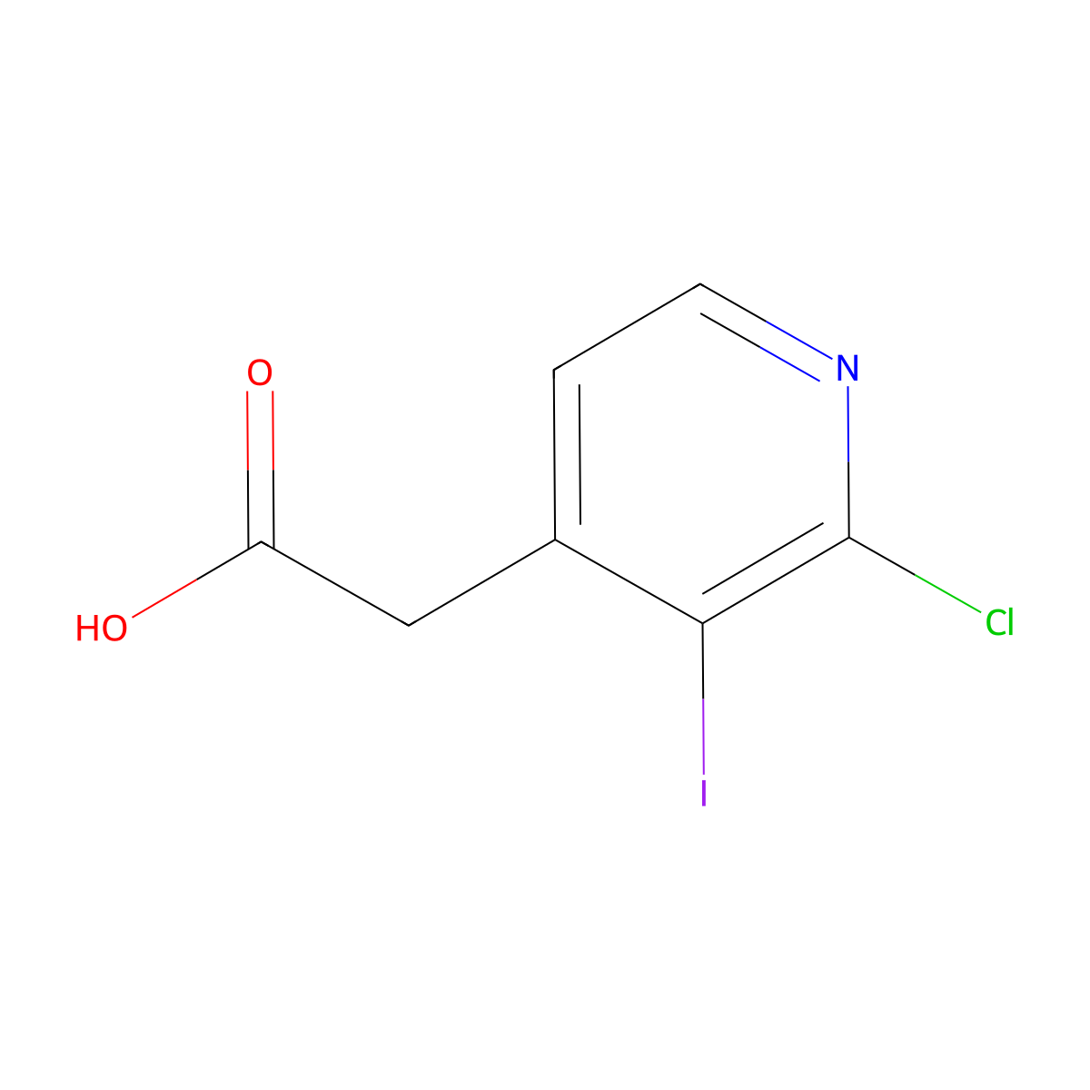 2-(2-Chloro-3-iodopyridin-4-yl)acetic acid molecular structure, CAS 2918849-10-0