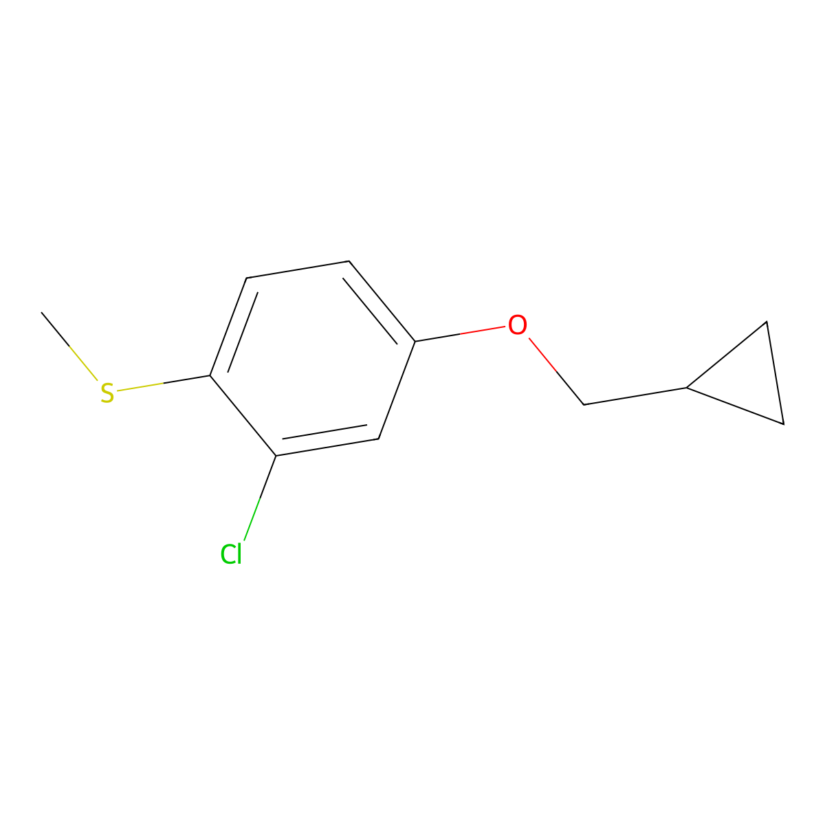 (2-Chloro-4-(cyclopropylmethoxy)phenyl)(methyl)sulfane molecular structure, CAS 2918850-09-4
