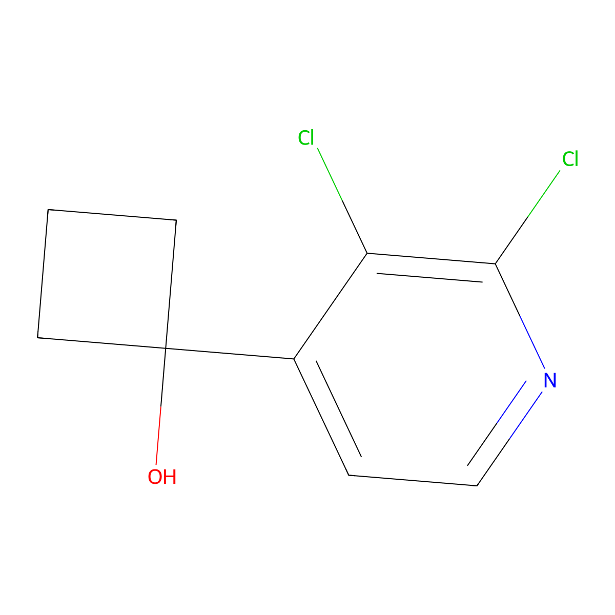 1-(2,3-Dichloropyridin-4-yl)cyclobutan-1-ol molecular structure, CAS 2918850-35-6