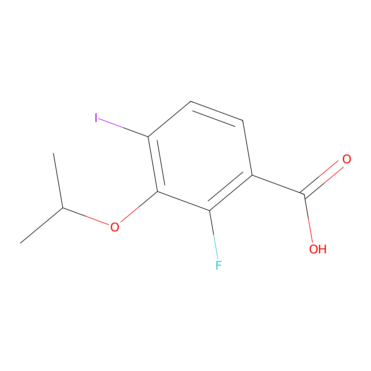 2-Fluoro-4-iodo-3-isopropoxybenZoic acid molecular structure, CAS 2918850-42-5