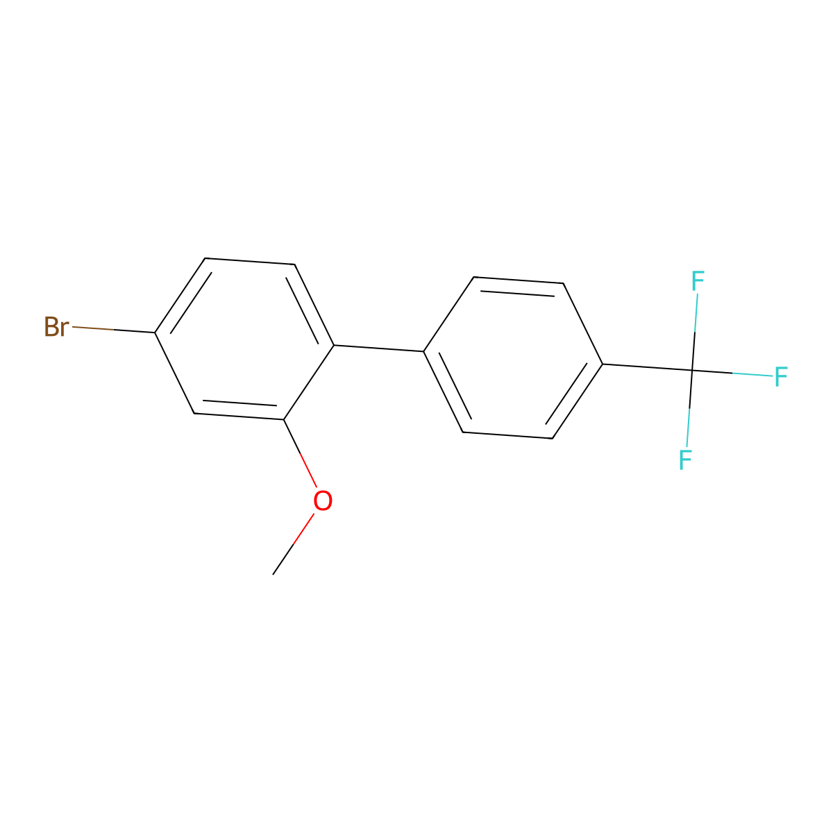 4-Bromo-2-methoxy-4'-(trifluoromethyl)-1,1'-biphenyl molecular structure, CAS 2918850-52-7