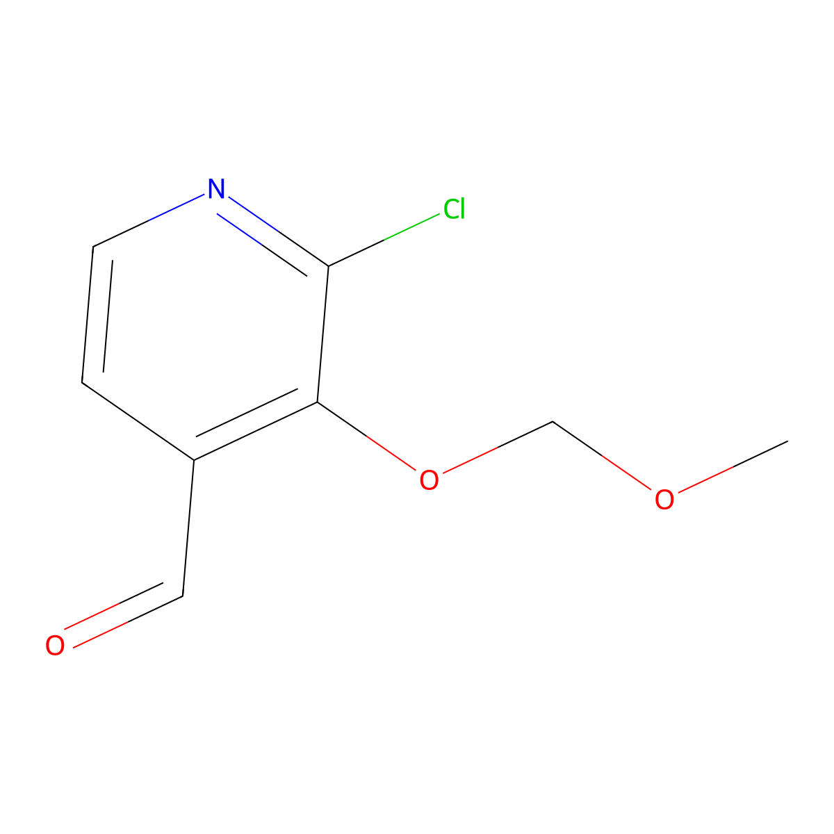 2-Chloro-3-(methoxymethoxy)pyridine-4-carbaldehyde molecular structure, CAS 2918850-65-2