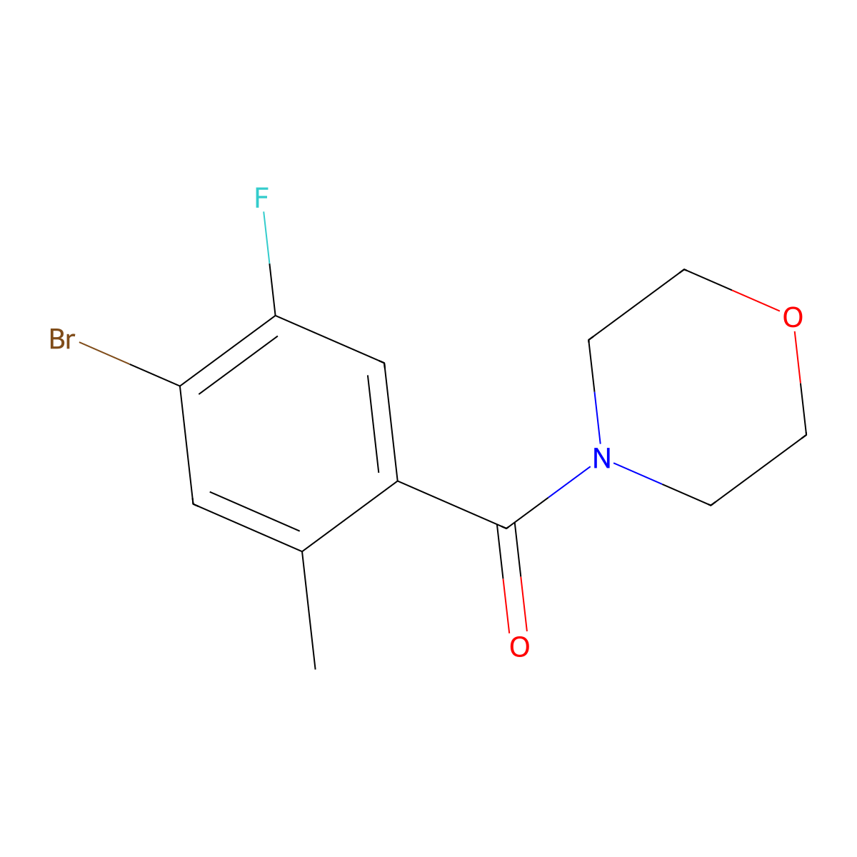(4-Bromo-5-fluoro-2-methylphenyl)(morpholino)methanone molecular structure, CAS 2918850-77-6
