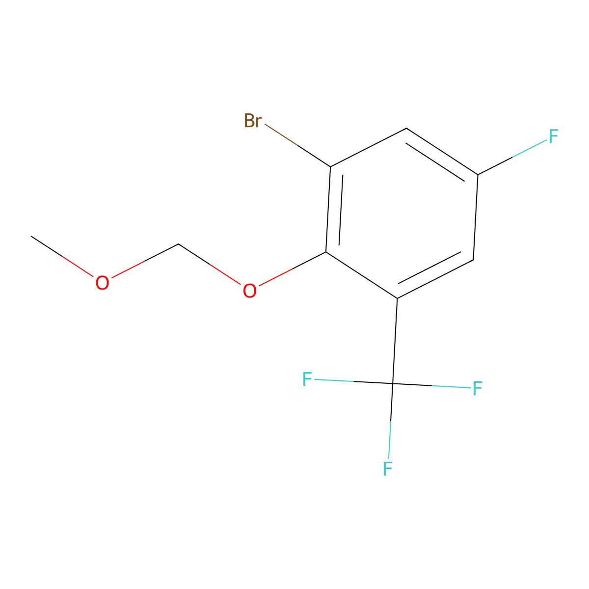 1-Bromo-5-fluoro-2-(methoxymethoxy)-3-(trifluoromethyl)benZene molecular structure, CAS 2918851-07-5