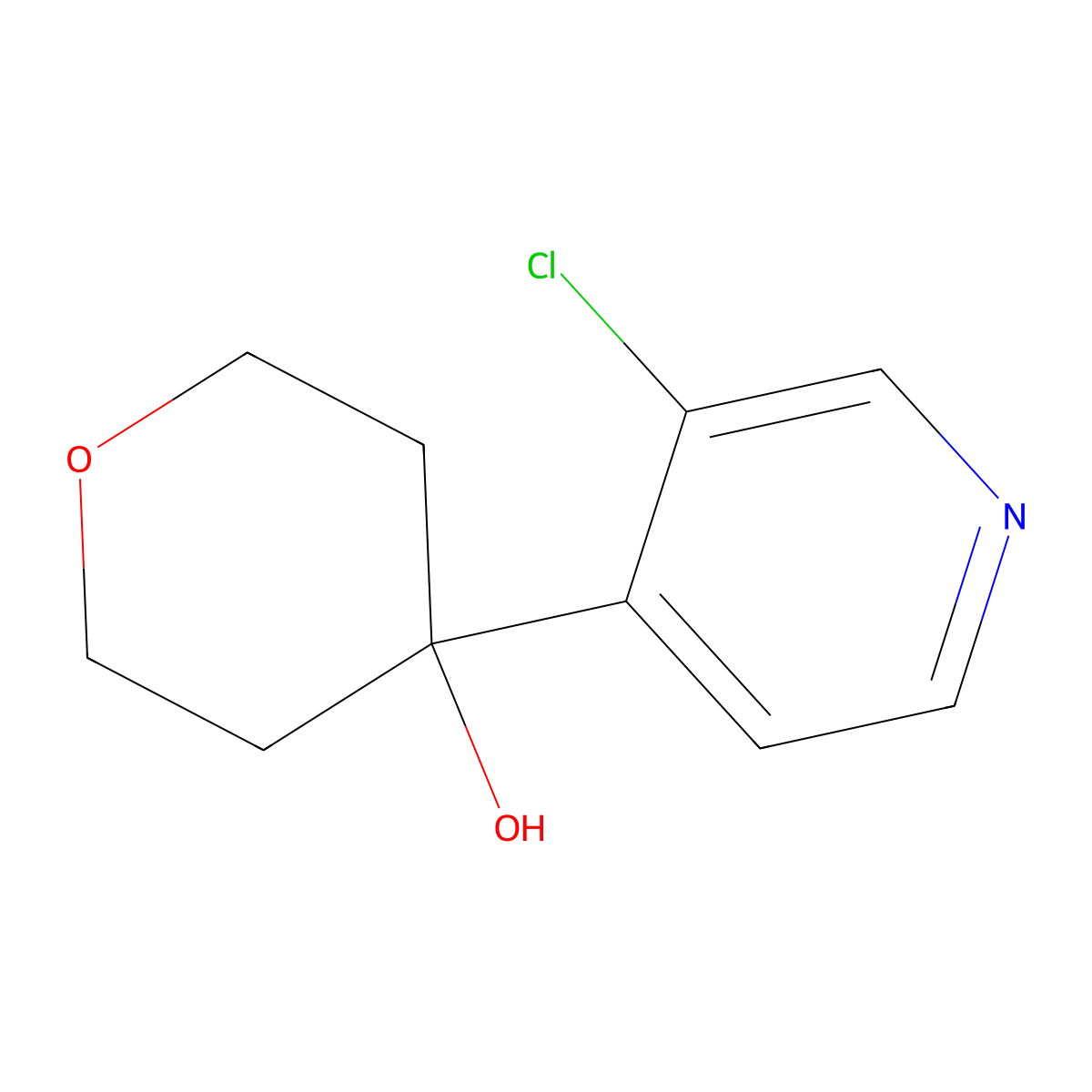 4-(3-Chloropyridin-4-yl)tetrahydro-2H-pyran-4-ol molecular structure, CAS 2918851-44-0