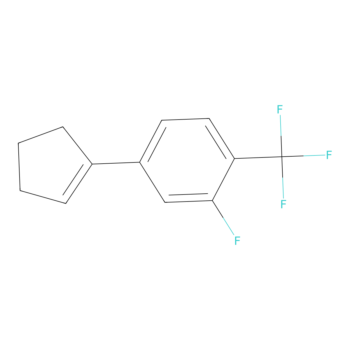 4-(Cyclopent-1-en-1-yl)-2-fluoro-1-(trifluoromethyl)benzene molecular structure, CAS 2918852-06-7
