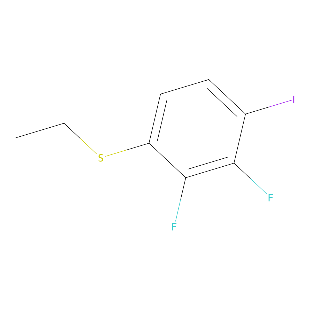 (2,3-Difluoro-4-iodophenyl)(ethyl)sulfane molecular structure, CAS 2918852-48-7