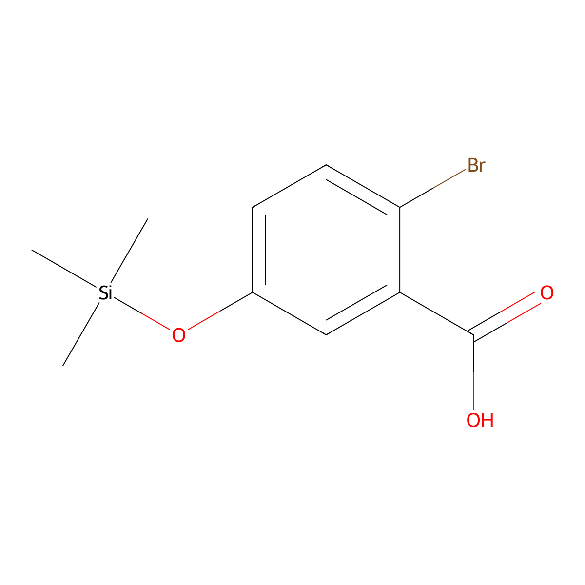 2-Bromo-5-[(trimethylsilyl)oxy]benzoic acid molecular structure, CAS 2918852-59-0