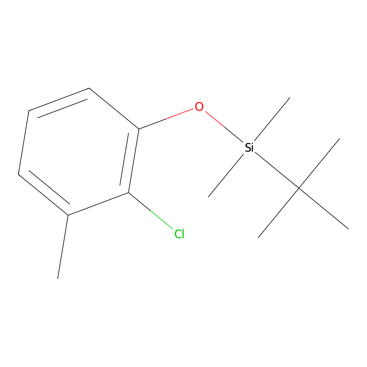 Tert-butyl(2-chloro-3-methylphenoxy)dimethylsilane molecular structure, CAS 2918853-17-3