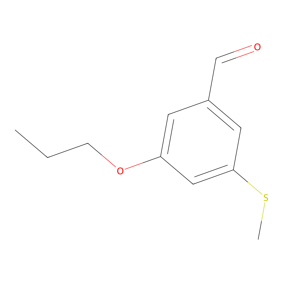 3-(Methylthio)-5-propoxybenzaldehyde molecular structure, CAS 2918853-44-6
