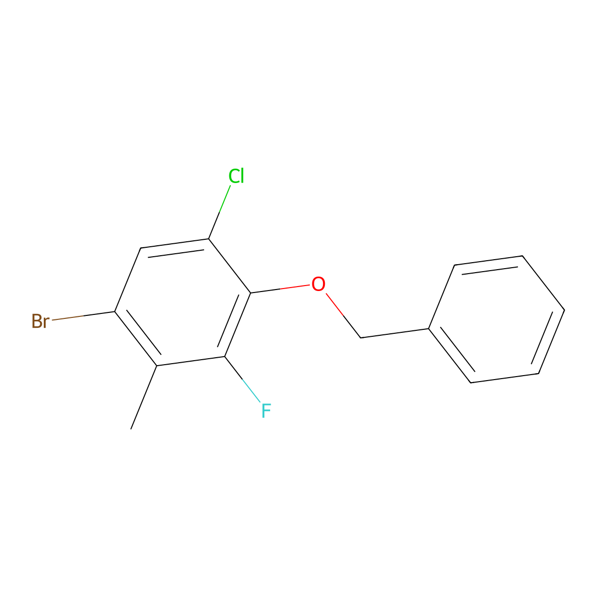 2-(Benzyloxy)-5-bromo-1-chloro-3-fluoro-4-methylbenzene molecular structure, CAS 2918853-79-7