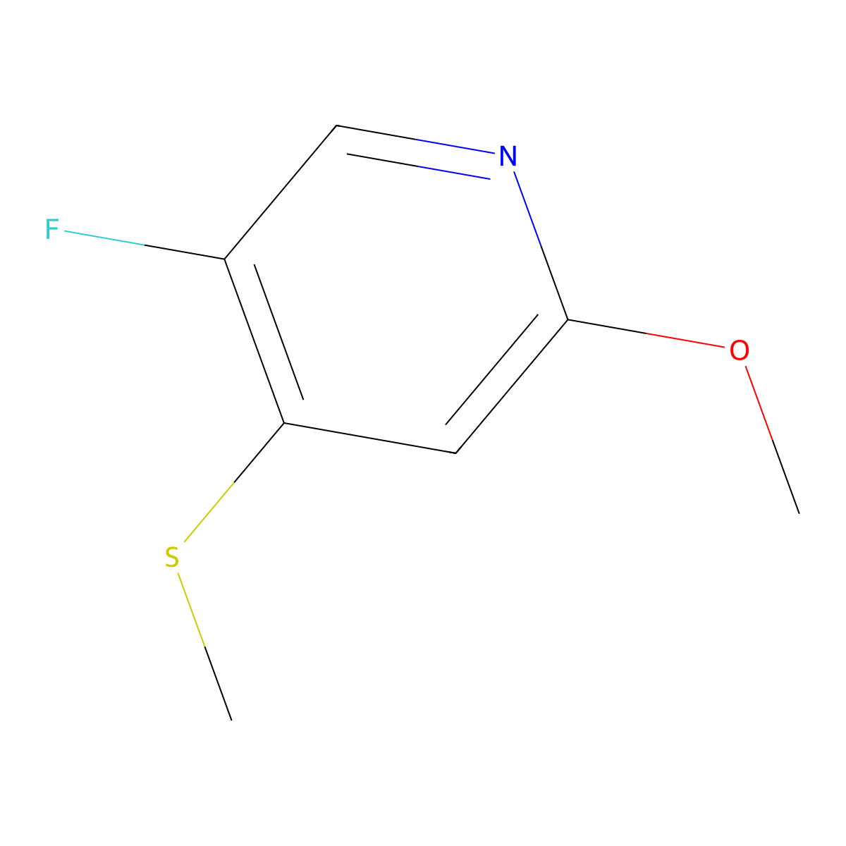 5-Fluoro-2-methoxy-4-(methylthio)pyridine molecular structure, CAS 2918854-70-1