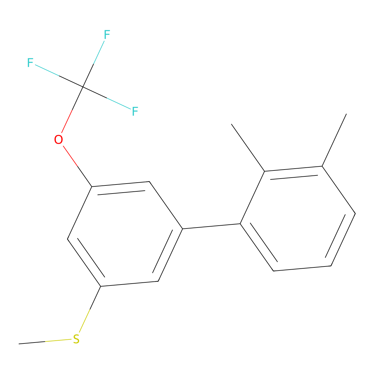 (2',3'-Dimethyl-5-(trifluoromethoxy)-[1,1'-biphenyl]-3-yl)(methyl)sulfane molecular structure, CAS 2918856-07-0