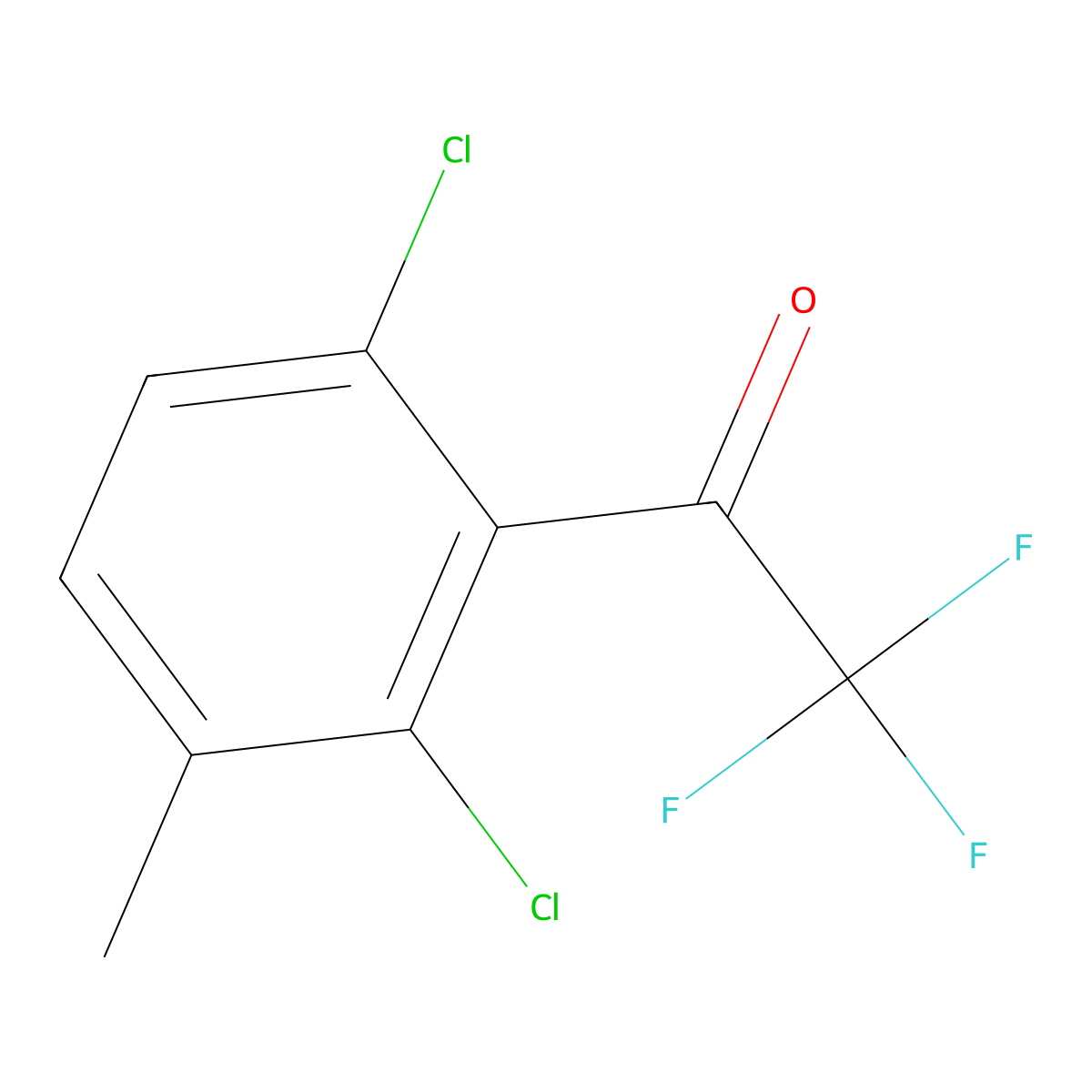1-(2,6-Dichloro-3-methylphenyl)-2,2,2-trifluoroethanone molecular structure, CAS 2918856-12-7
