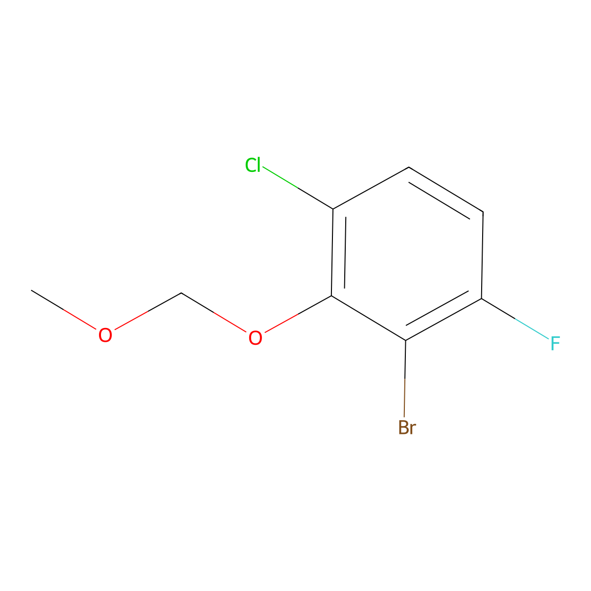 2-Bromo-4-chloro-1-fluoro-3-(methoxymethoxy)benZene molecular structure, CAS 2918856-48-9
