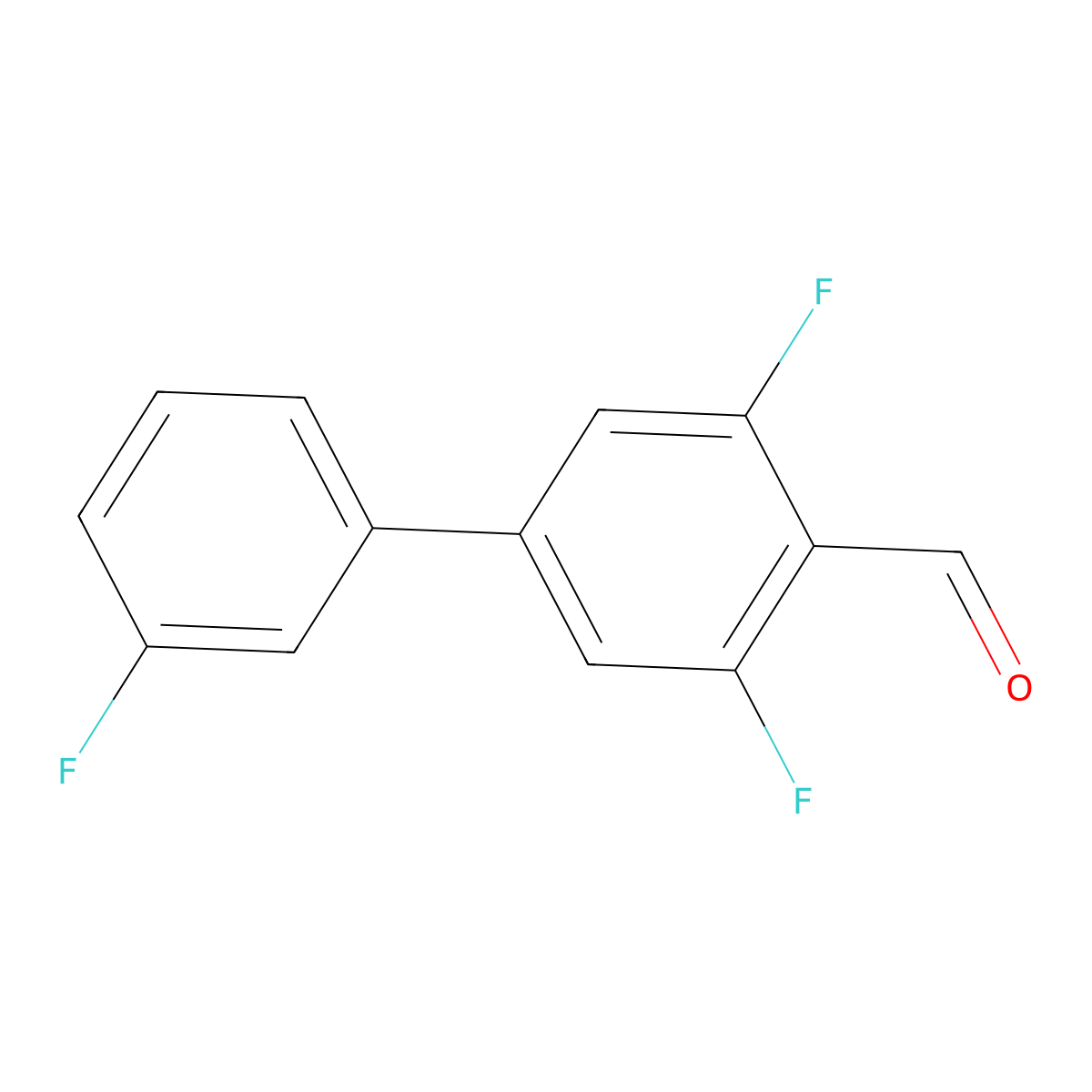 3,3',5-Trifluoro-[1,1'-biphenyl]-4-carbaldehyde molecular structure, CAS 2918856-50-3