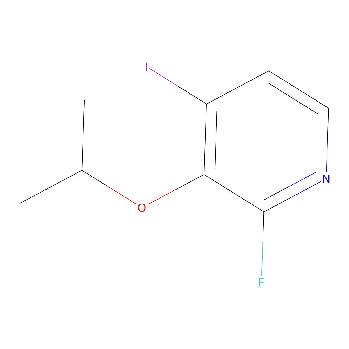 2-Fluoro-4-iodo-3-isopropoxypyridine molecular structure, CAS 2918856-83-2