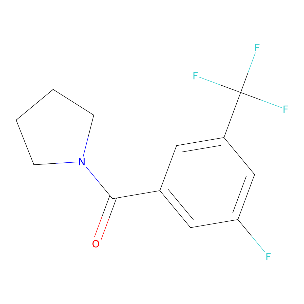 (3-Fluoro-5-(trifluoromethyl)phenyl)(pyrrolidin-1-yl)methanone molecular structure, CAS 2918857-04-0