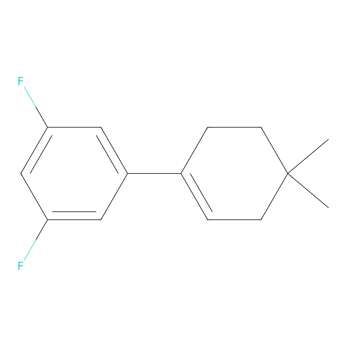 3',5'-Difluoro-4,4-dimethyl-2,3,4,5-tetrahydro-1,1'-biphenyl molecular structure, CAS 2918857-56-2