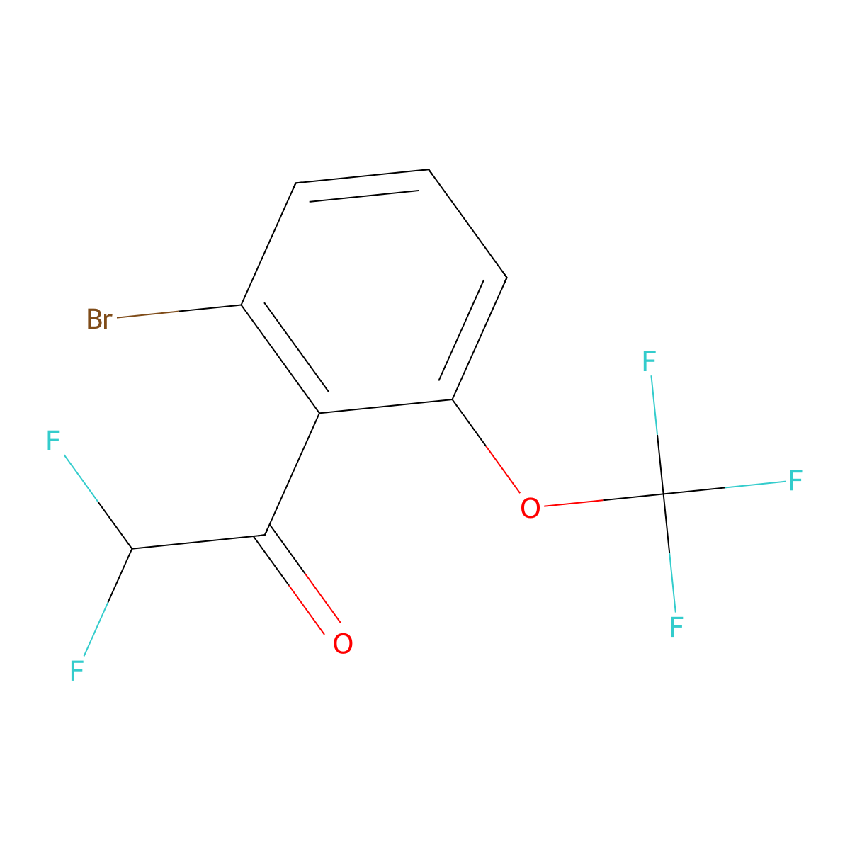1-(2-Bromo-6-(trifluoromethoxy)phenyl)-2,2-difluoroethanone molecular structure, CAS 2918857-62-0