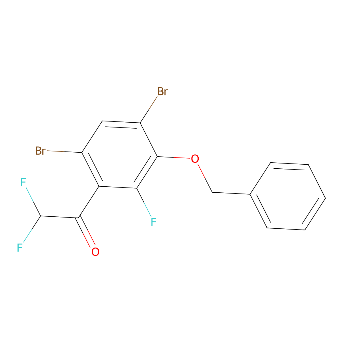 1-(3-(Benzyloxy)-4,6-dibromo-2-fluorophenyl)-2,2-difluoroethanone molecular structure, CAS 2918857-89-1