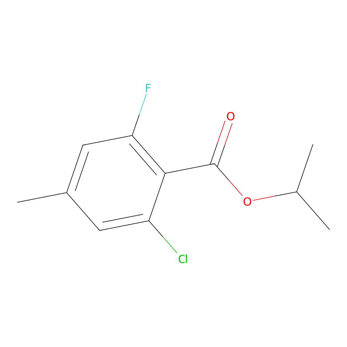 Isopropyl 2-chloro-6-fluoro-4-methylbenZoate molecular structure, CAS 2918858-02-1