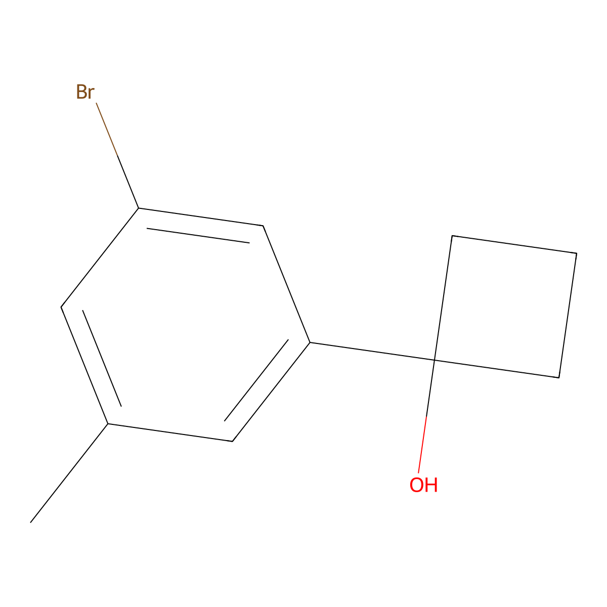 1-(3-Bromo-5-methylphenyl)cyclobutanol molecular structure, CAS 2918858-06-5
