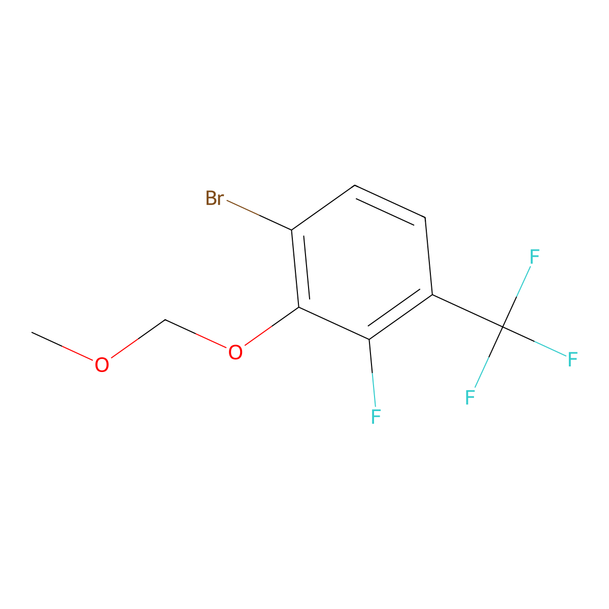1-Bromo-3-fluoro-2-(methoxymethoxy)-4-(trifluoromethyl)benzene molecular structure, CAS 2918858-18-9