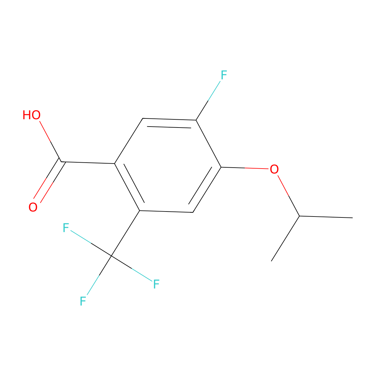5-Fluoro-4-isopropoxy-2-(trifluoromethyl)benzoic acid molecular structure, CAS 2918858-29-2