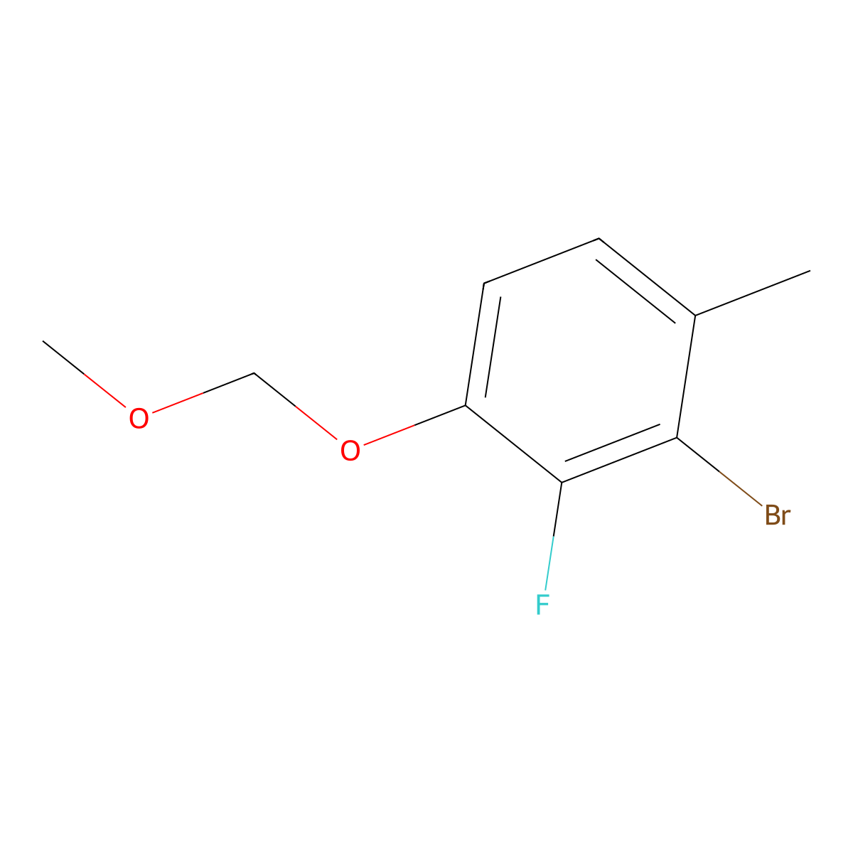 2-Bromo-3-fluoro-4-(methoxymethoxy)-1-methylbenZene molecular structure, CAS 2918858-44-1