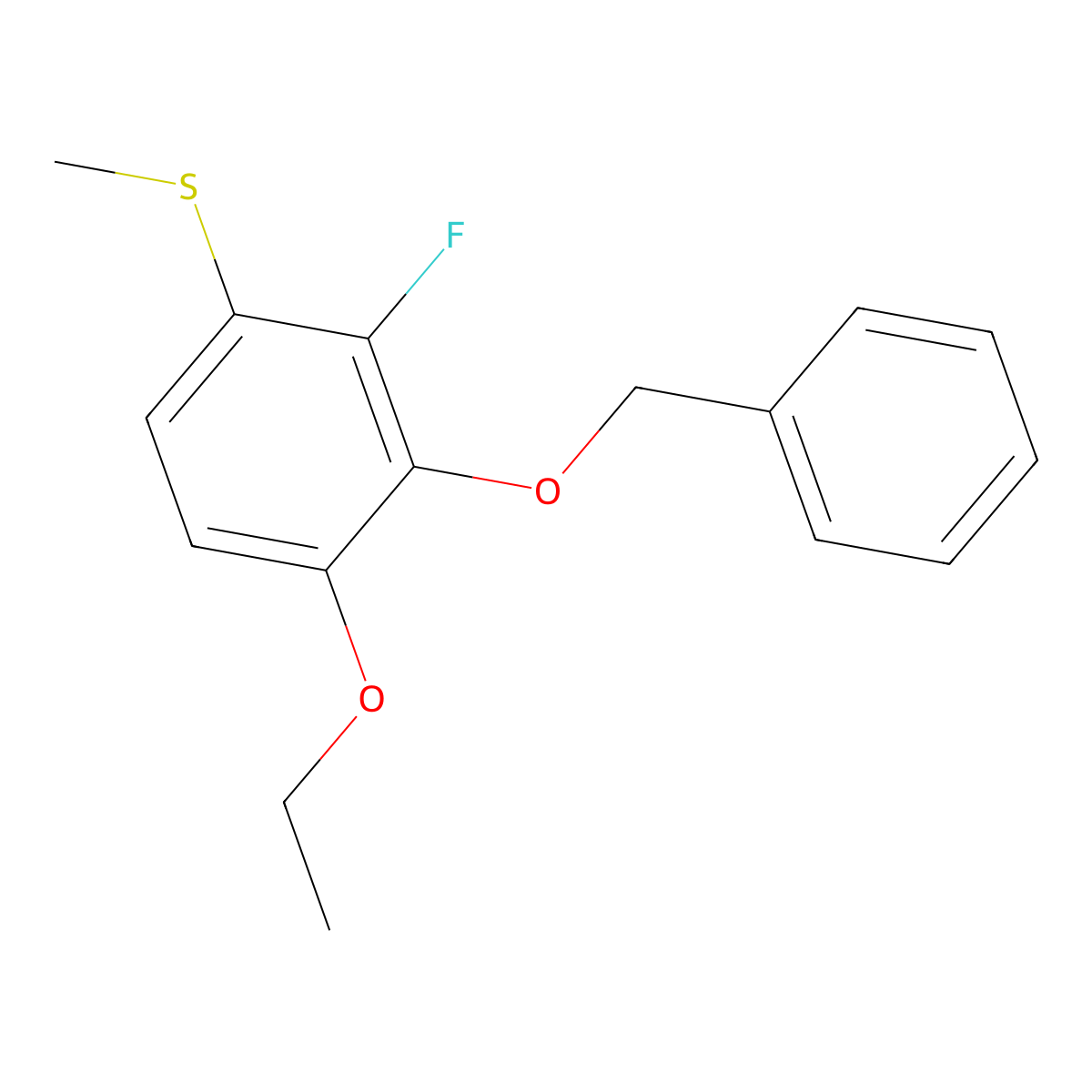 (3-(Benzyloxy)-4-ethoxy-2-fluorophenyl)(methyl)sulfane molecular structure, CAS 2918858-66-7