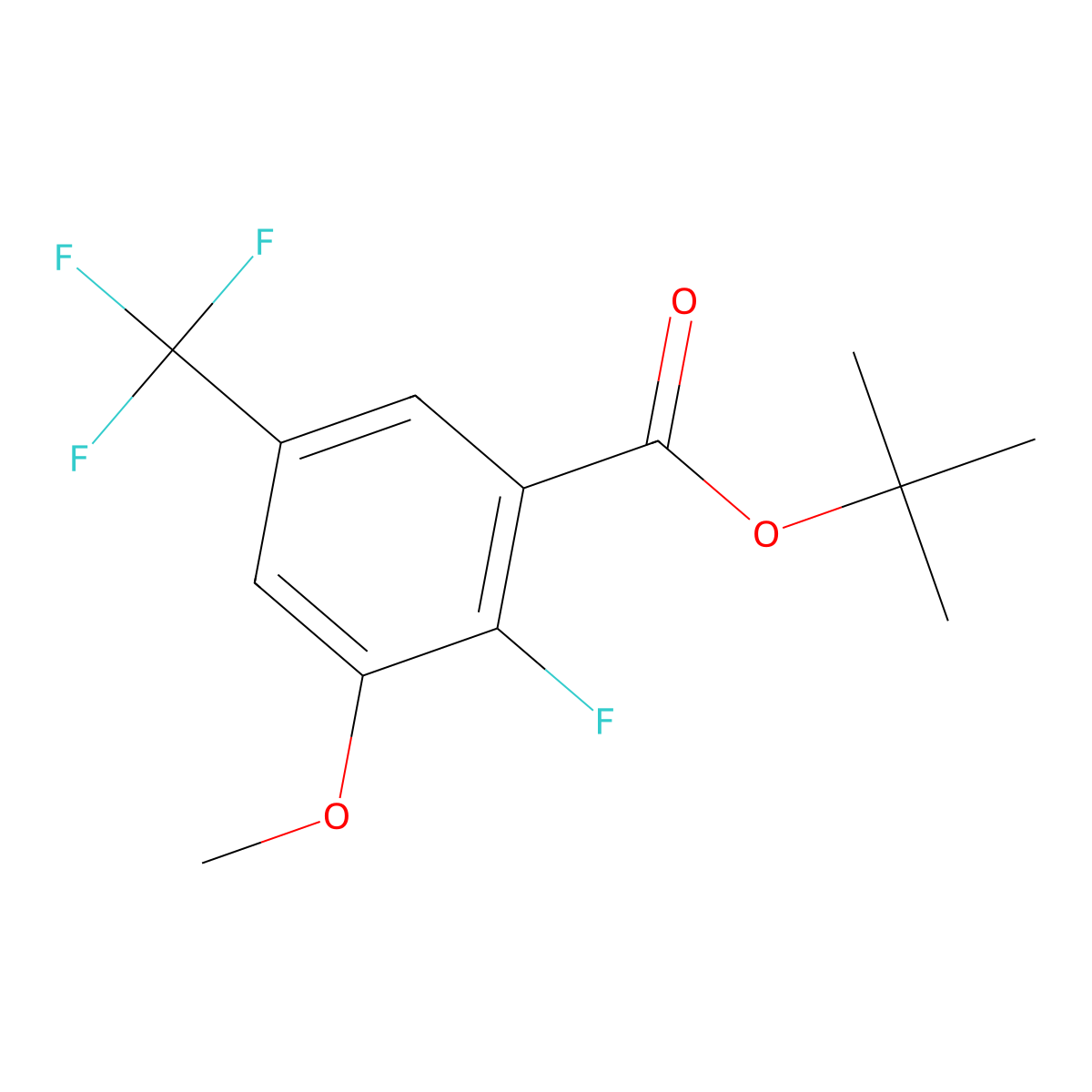 Tert-butyl 2-fluoro-3-methoxy-5-(trifluoromethyl)benzoate molecular structure, CAS 2918858-89-4