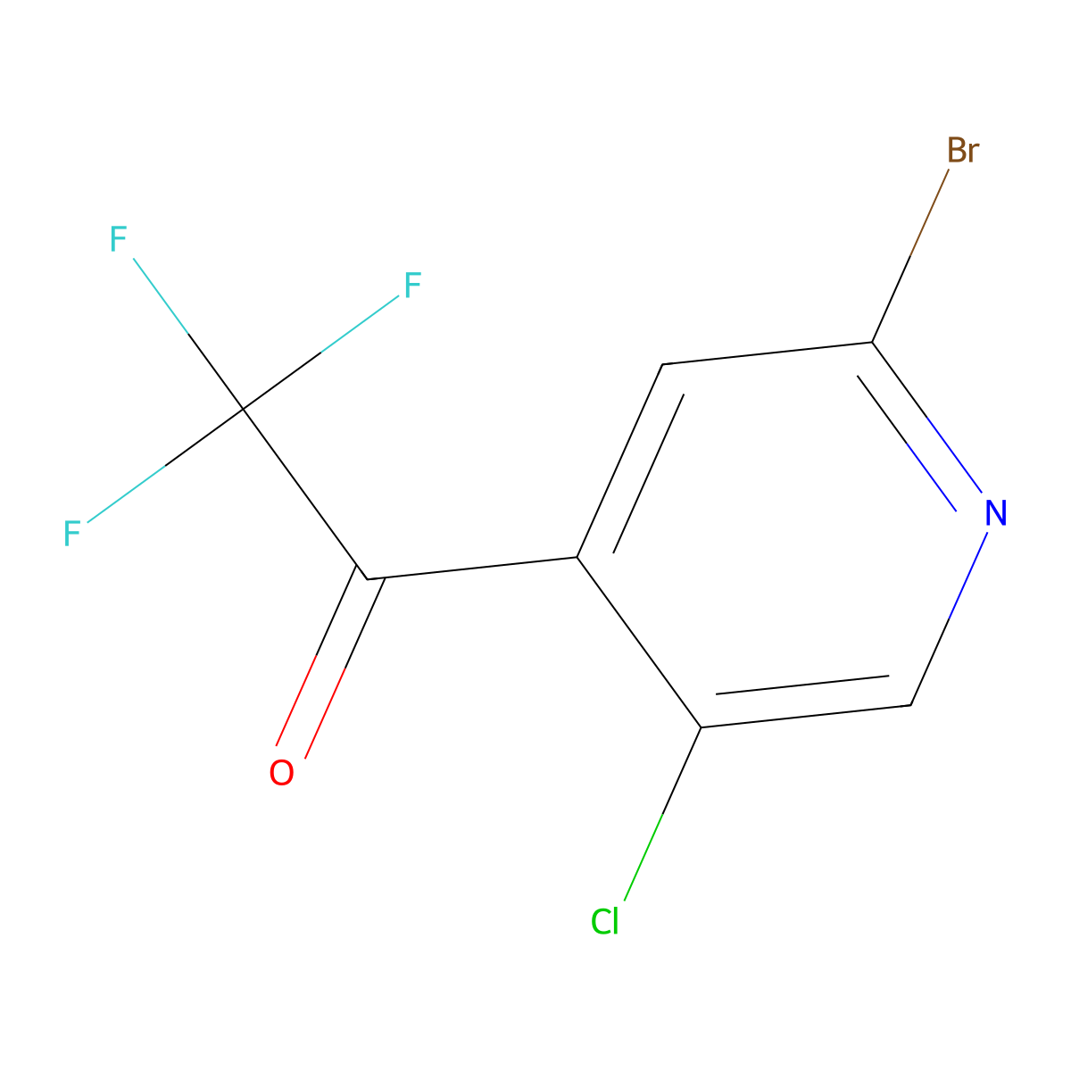 1-(2-Bromo-5-chloropyridin-4-yl)-2,2,2-trifluoroethanone molecular structure, CAS 2918859-06-8
