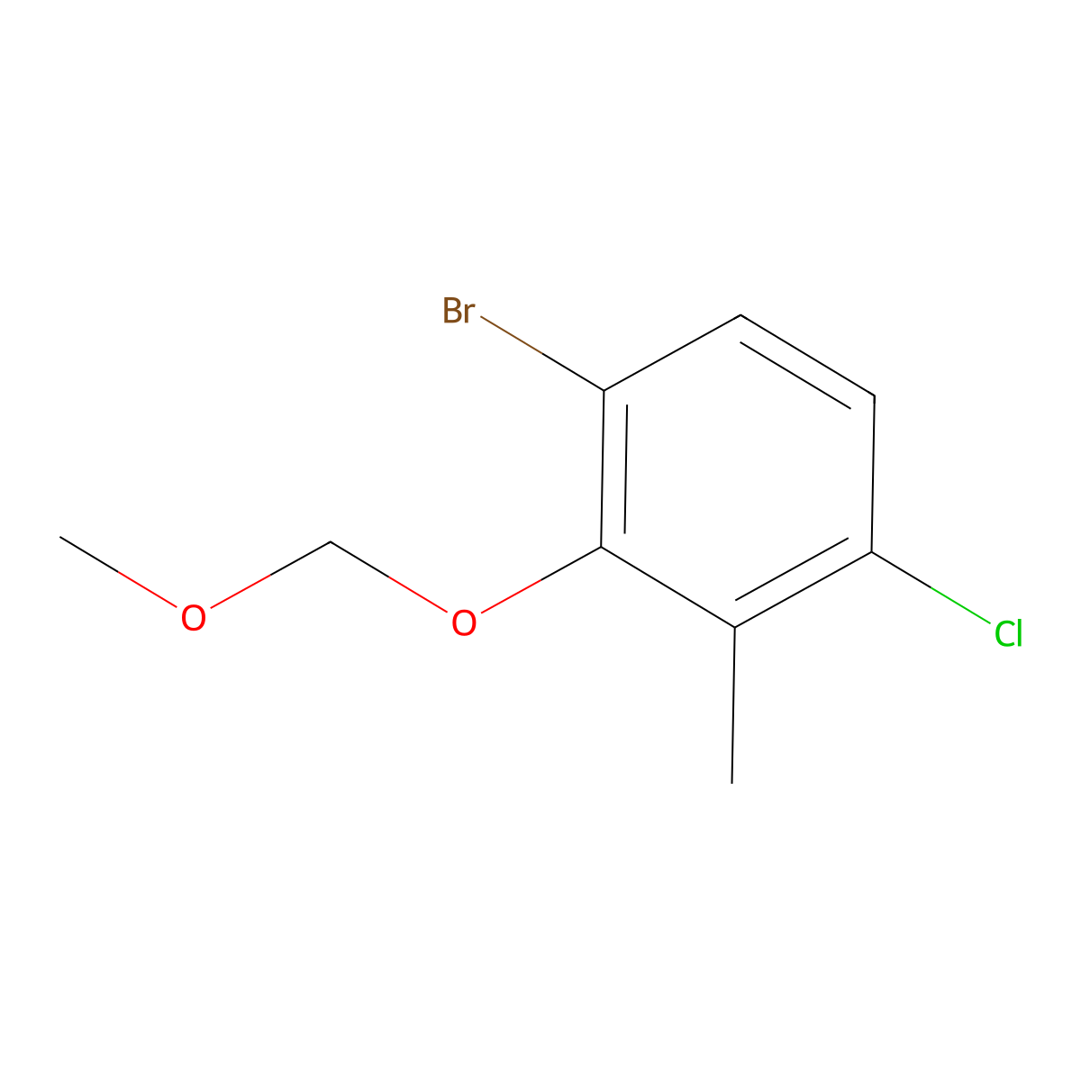 1-Bromo-4-chloro-2-(methoxymethoxy)-3-methylbenZene molecular structure, CAS 2918859-40-0